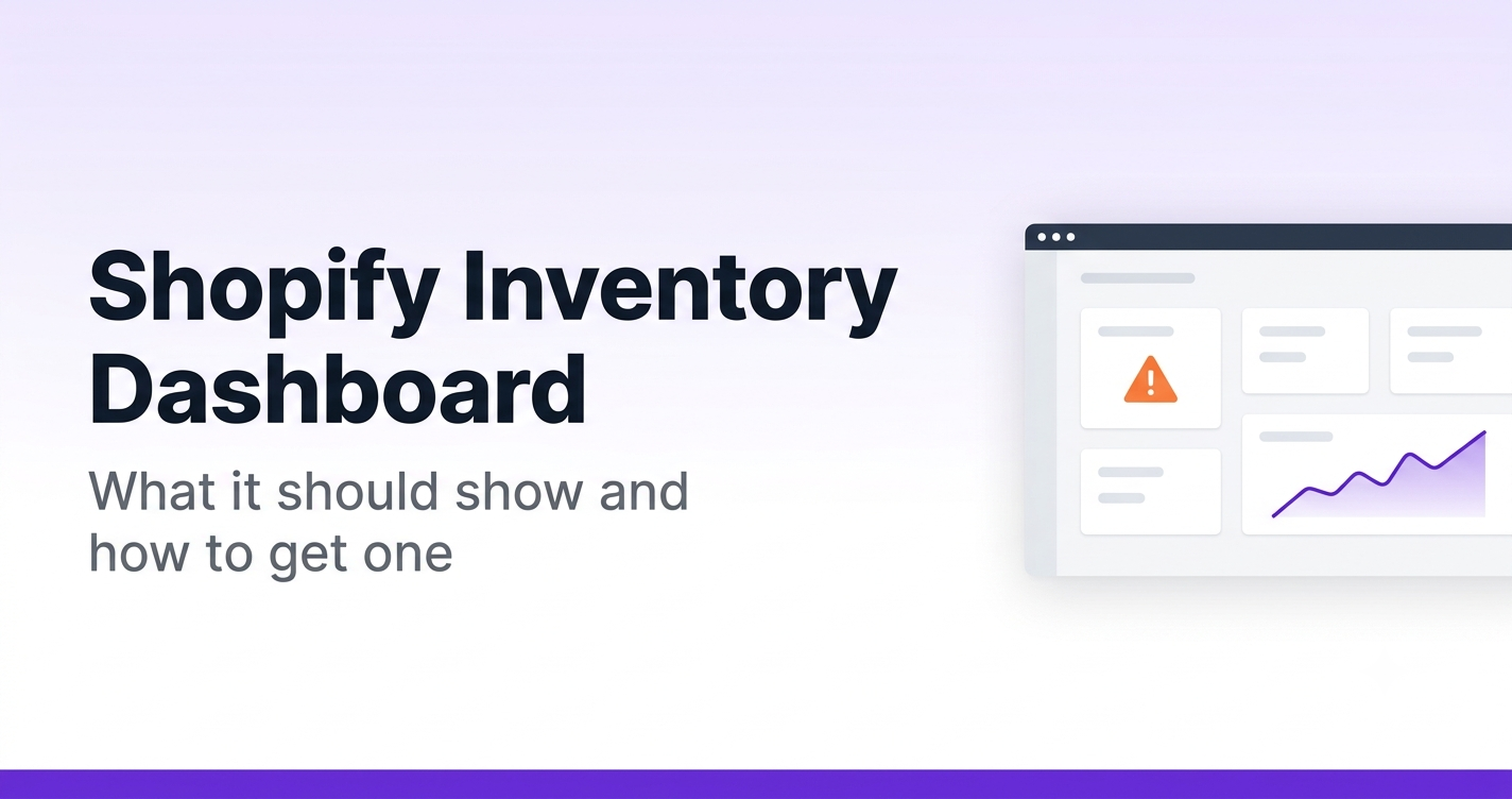 Shopify inventory dashboard guide showing key metrics